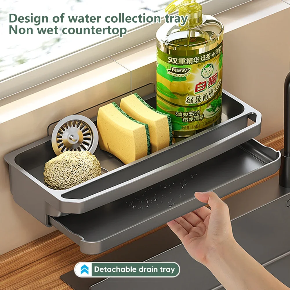 Kitchen Gadgets Storage Ideas - Kitchen Sink Organizer Drain Rack Self-draining