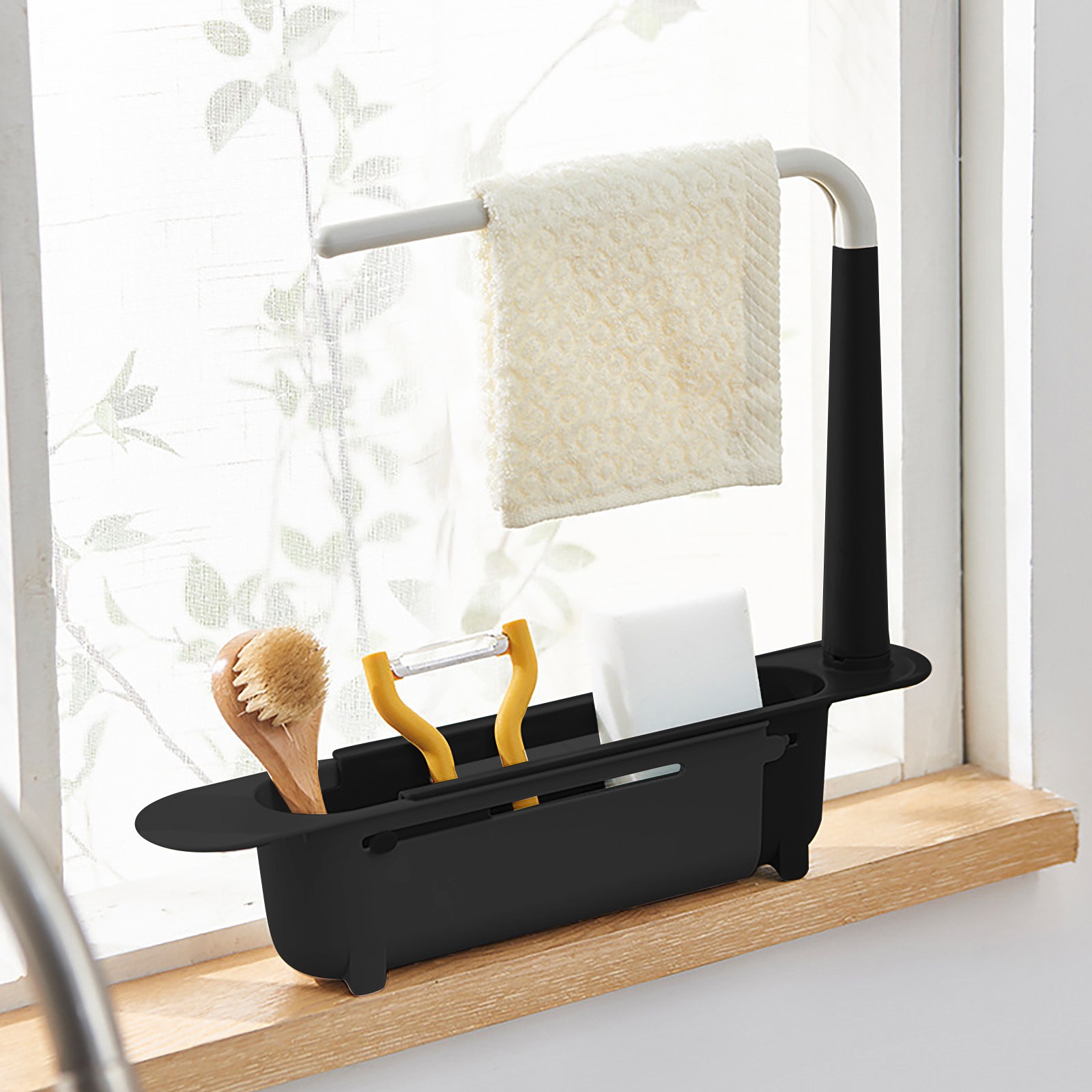 Kitchen Gadgets Storage Ideas - elescopic Sink Shelf Drainer Rack Kitchen