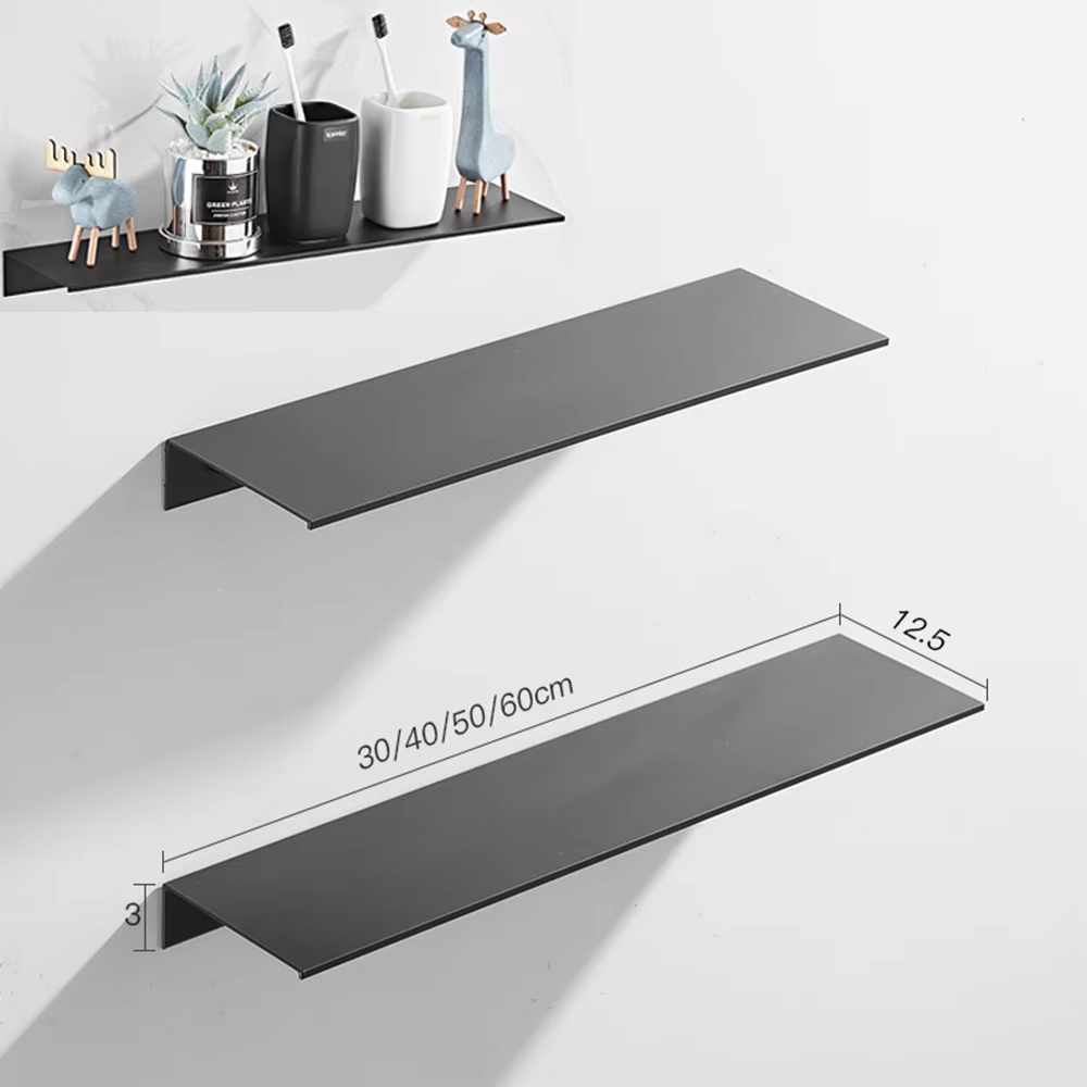 Kitchen Gadgets Hacks - 30/40/50CM Bathroom Shelf Aluminum Floating Shelves