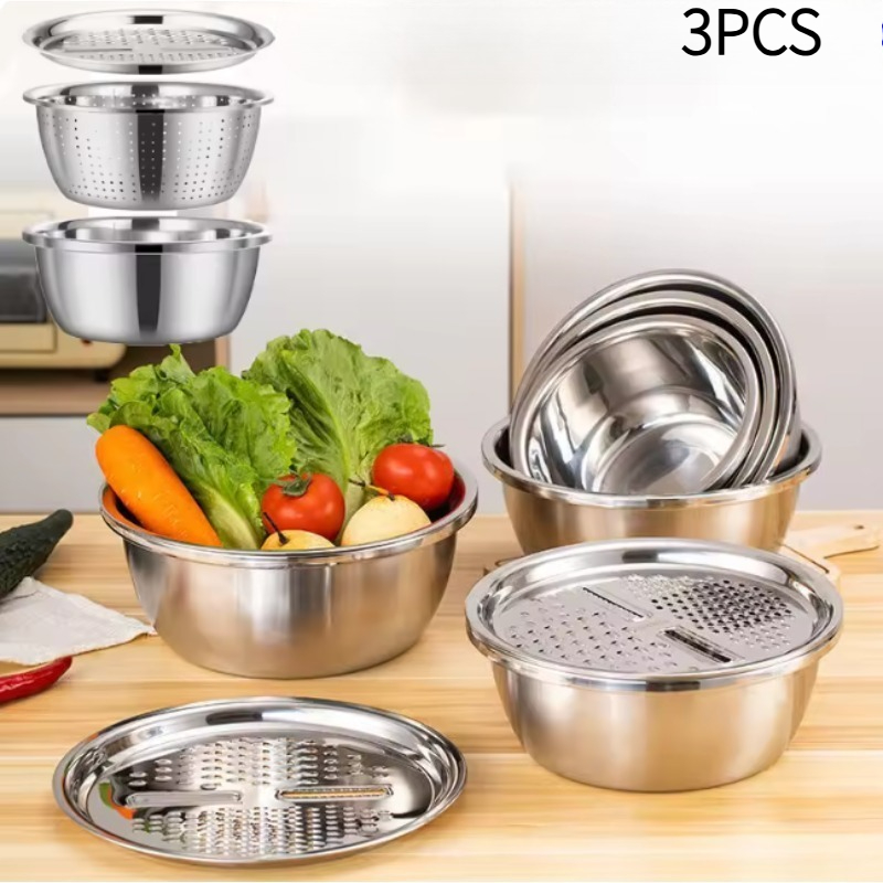 Mandoline Slicer - New 3pcs Stainless Steel Multi-Functional Kitchen