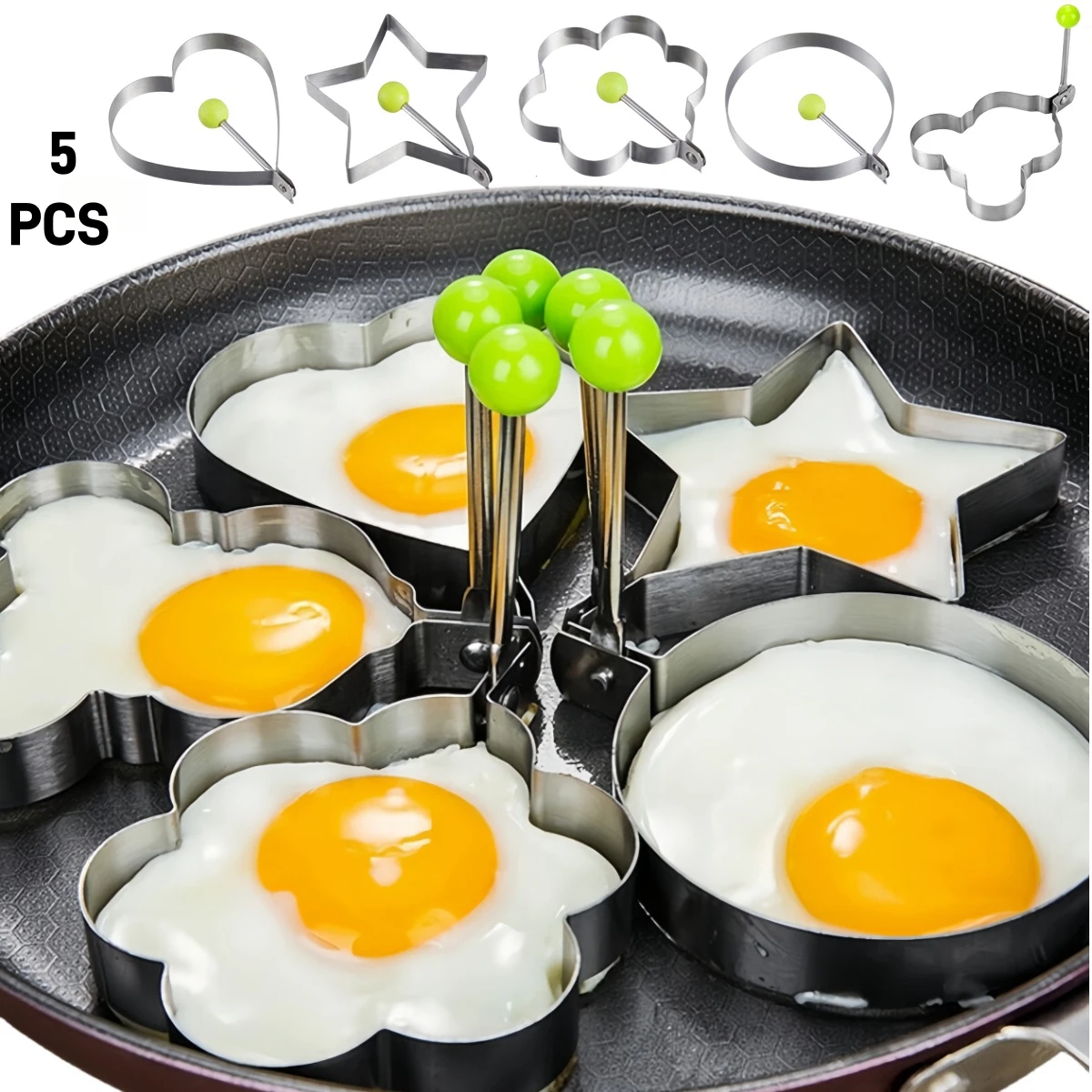 Kitchen Gadgets To Have - Premium Stainless Steel Heart-Shaped Fried Egg