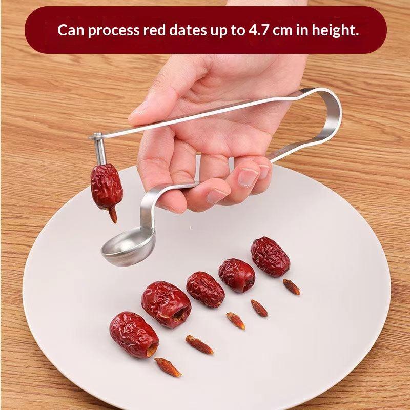 Vegetable Kitchen Gadgets - Stainless Steel Date Pitter Tool Red
