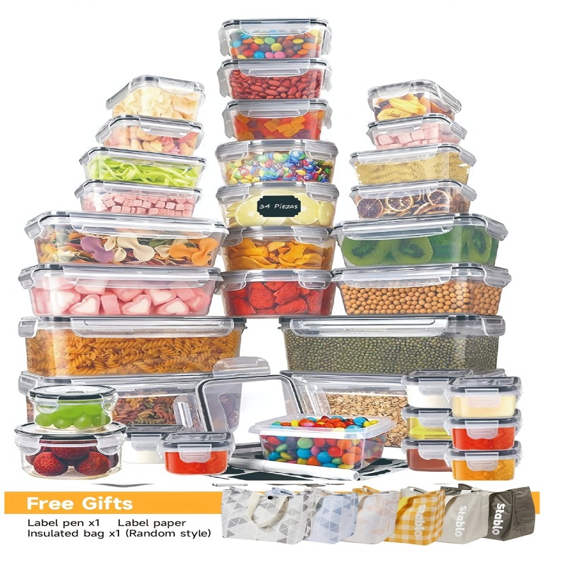 Kitchen Gadgets Organizer - 48PCS BPA-Free Food Storage Set –