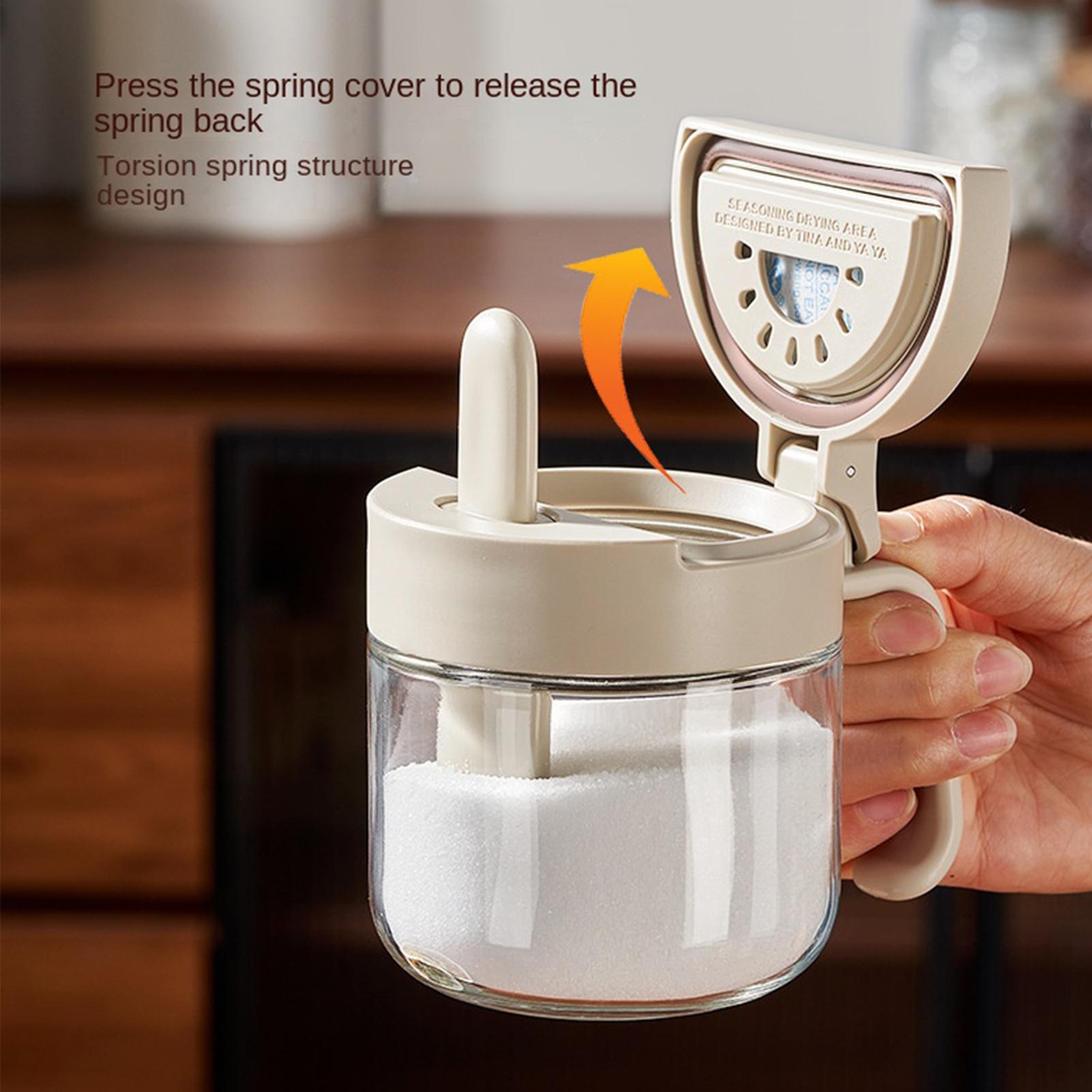 Kitchen Gadgets Organizer - Seasoning Jar Leak-Proof Salt Storage with
