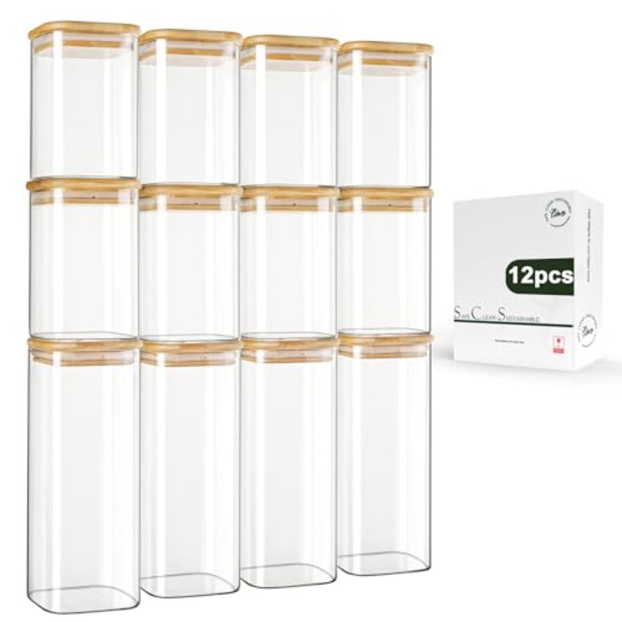 12-Pack Square Glass Storage J - Food Storage Containers 评论和价格