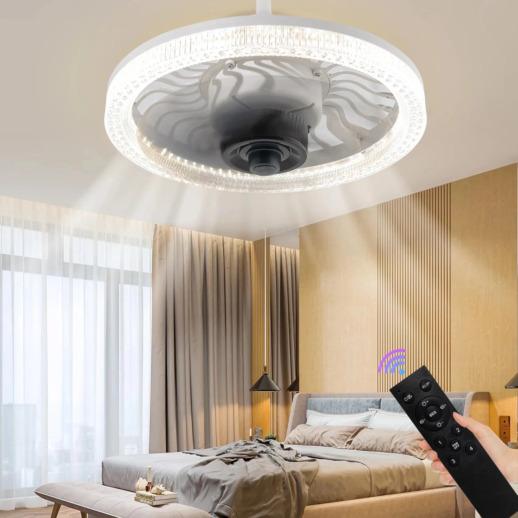 Smart LED Ceiling Fan Light wi - Kitchen Gadgets Smart 评论和价格