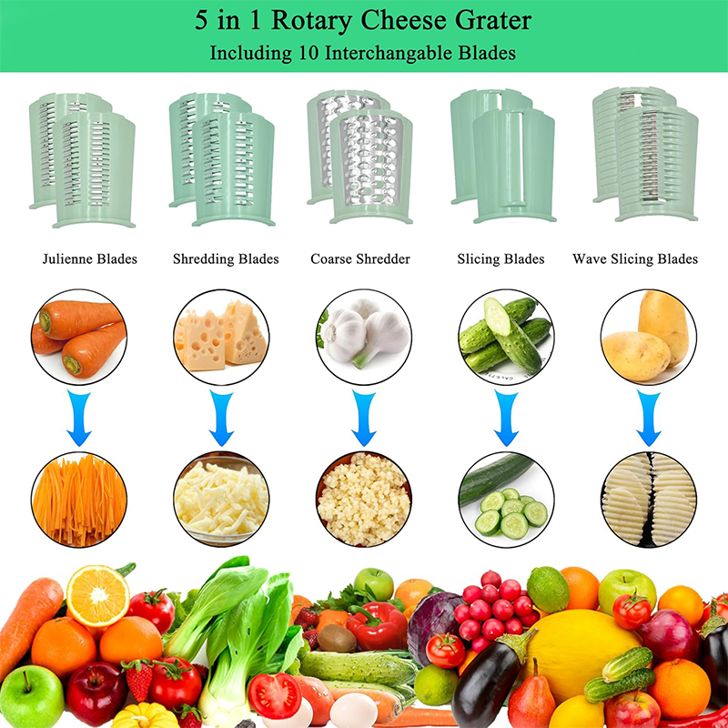 5 in 1 Rotary Cheese Grater wi - Mandoline Slicer 评论和价格