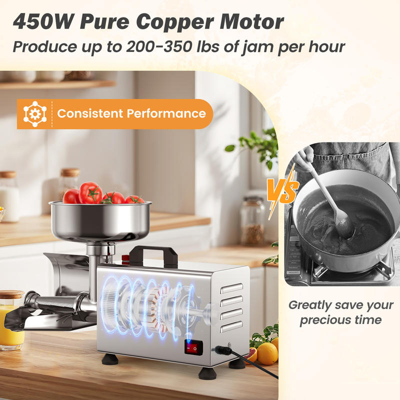 450W Electric Tomato Strainer  - Stainless Steel Strainer 评论和价格