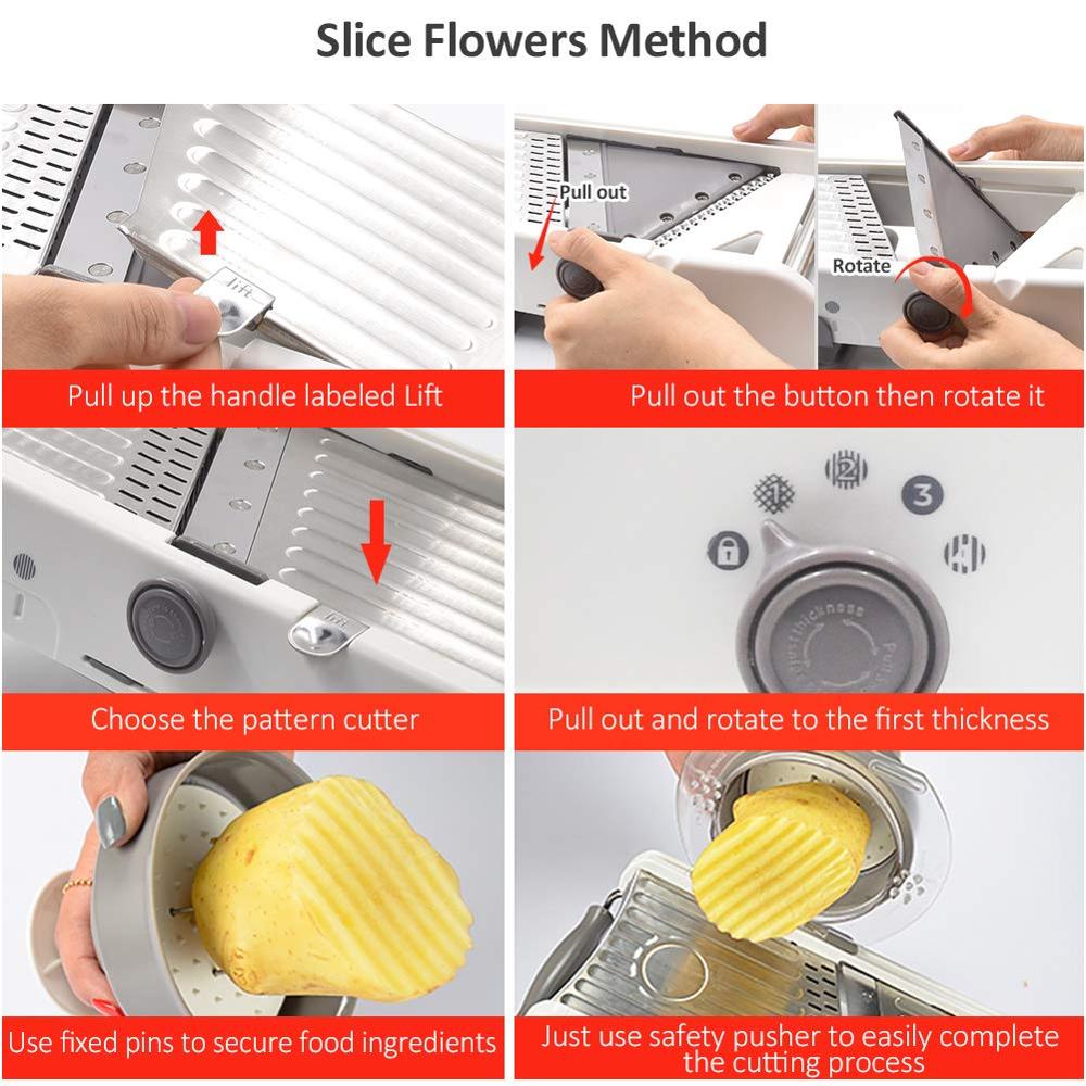 LMETJMA 18 Types Adjustable Ma - Mandoline Slicer 评论和价格