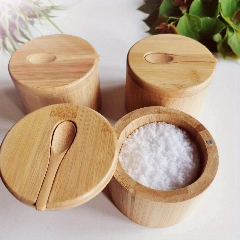Bamboo Salt And Pepper Seasoni - Kitchen Gadgets Organizer 评论和价格