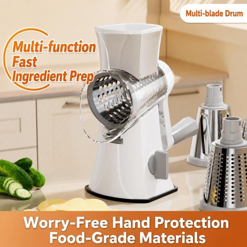 Versatile 3 in 1 Rotary Cheese - Mandoline Slicer 评论和价格