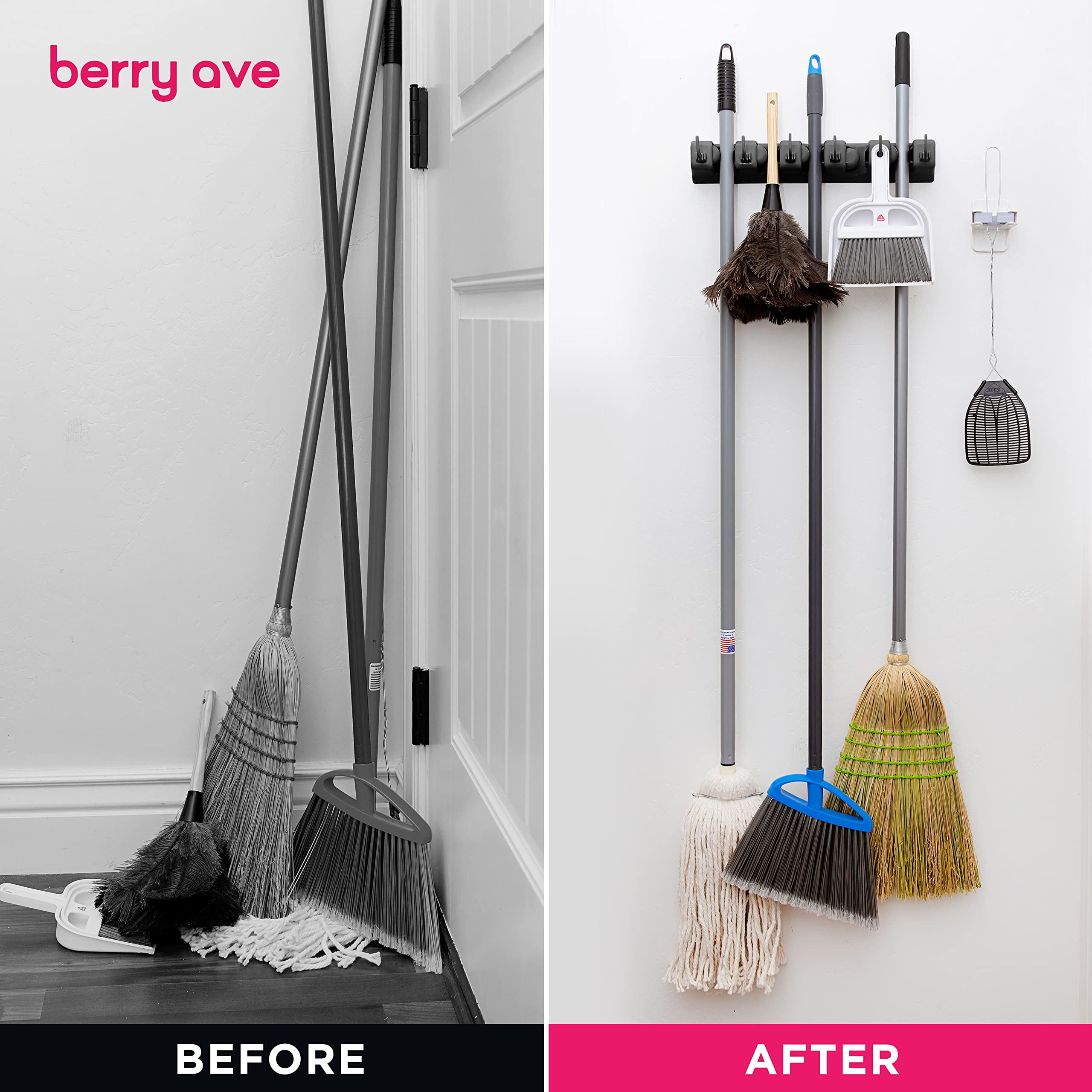 Wall Mounted Mop Holder 3/4/5  - Kitchen Gadgets Hacks 评论和价格