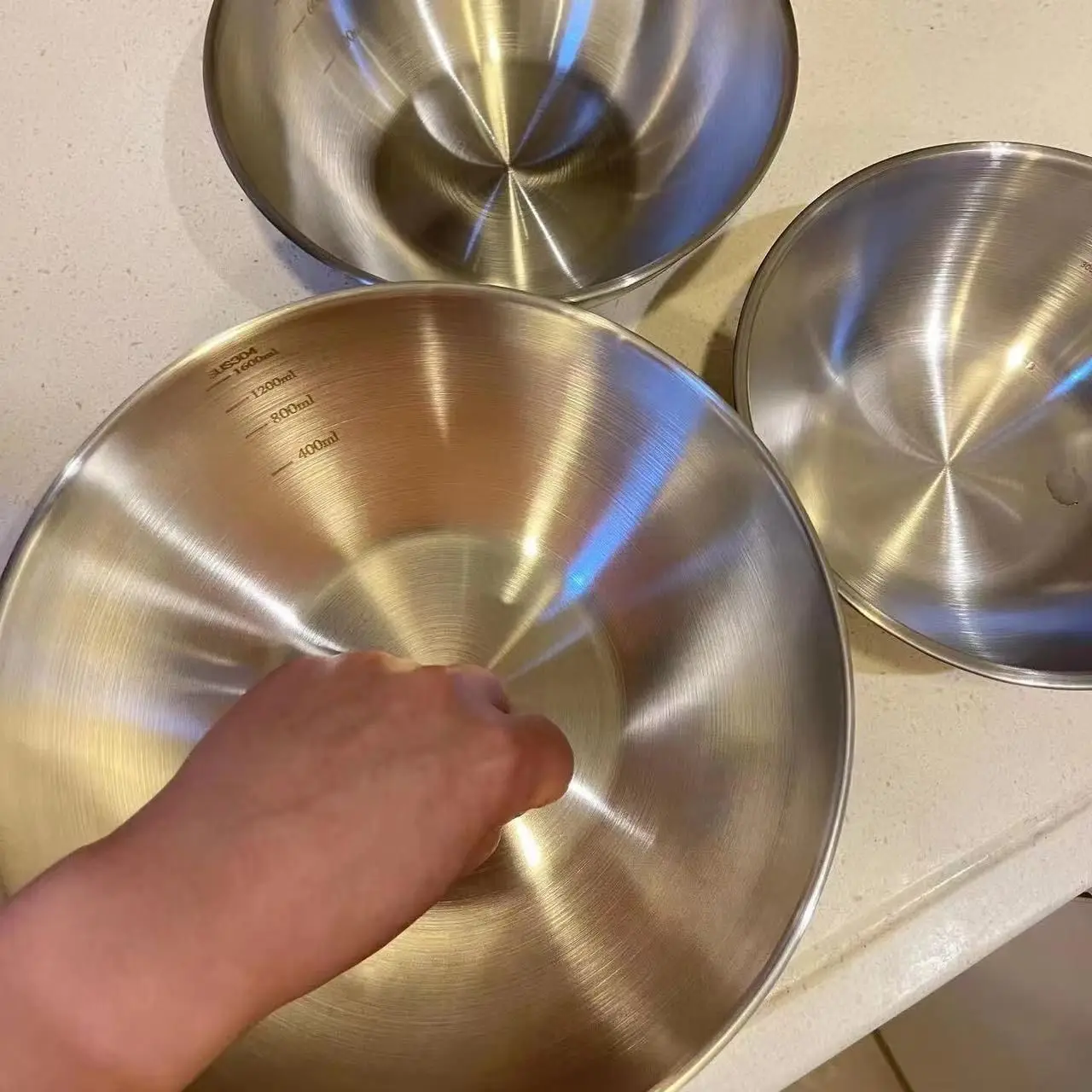 1-3 Stainless Steel Bowl Set w - Kitchen Gadgets Organizer 评论和价格