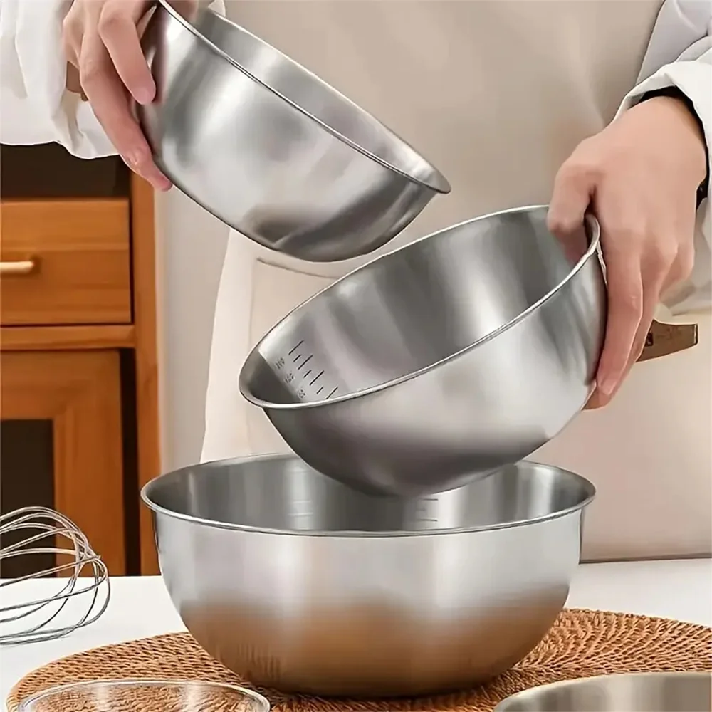 1-3 Stainless Steel Bowl Set w - Kitchen Gadgets Organizer 评论和价格