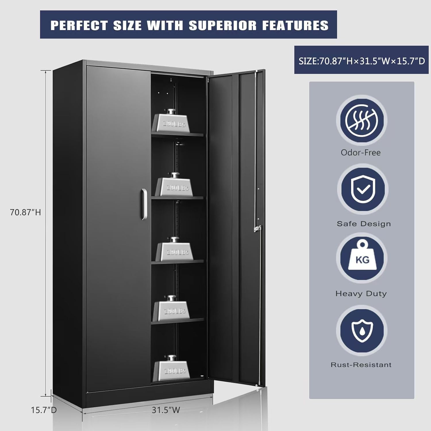 Metal Storage Cabinet With Adj - Kitchen Gadgets Organizer 评论和价格