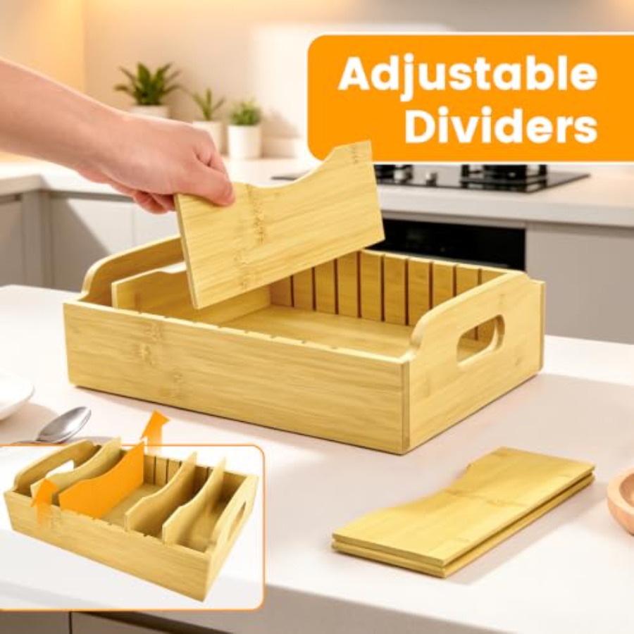 2 Pack Bamboo Lid Organizer, 1 - Food Storage Containers 评论和价格